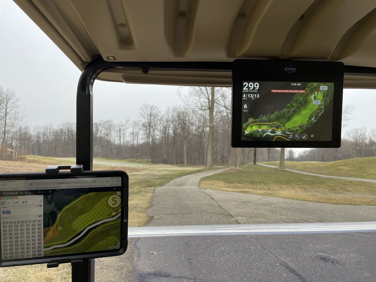 CherryCreekTurf's tweet photo. Editing geo fences and testing our new Pace Technology on our new @EZGOvehicles ahead of us opening the course and range on Friday. https://t.co/oZsdt9rvae