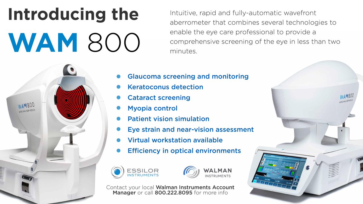 Walman_Instrum's tweet photo. Fully-automatic screening solution for a complete eye physiology analysis and visual needs assessment - only with the Essilor Instruments WAM 800. 

Contact us or click here for more info: https://t.co/TeHeM8hsl5 https://t.co/bnsoGpeH3U