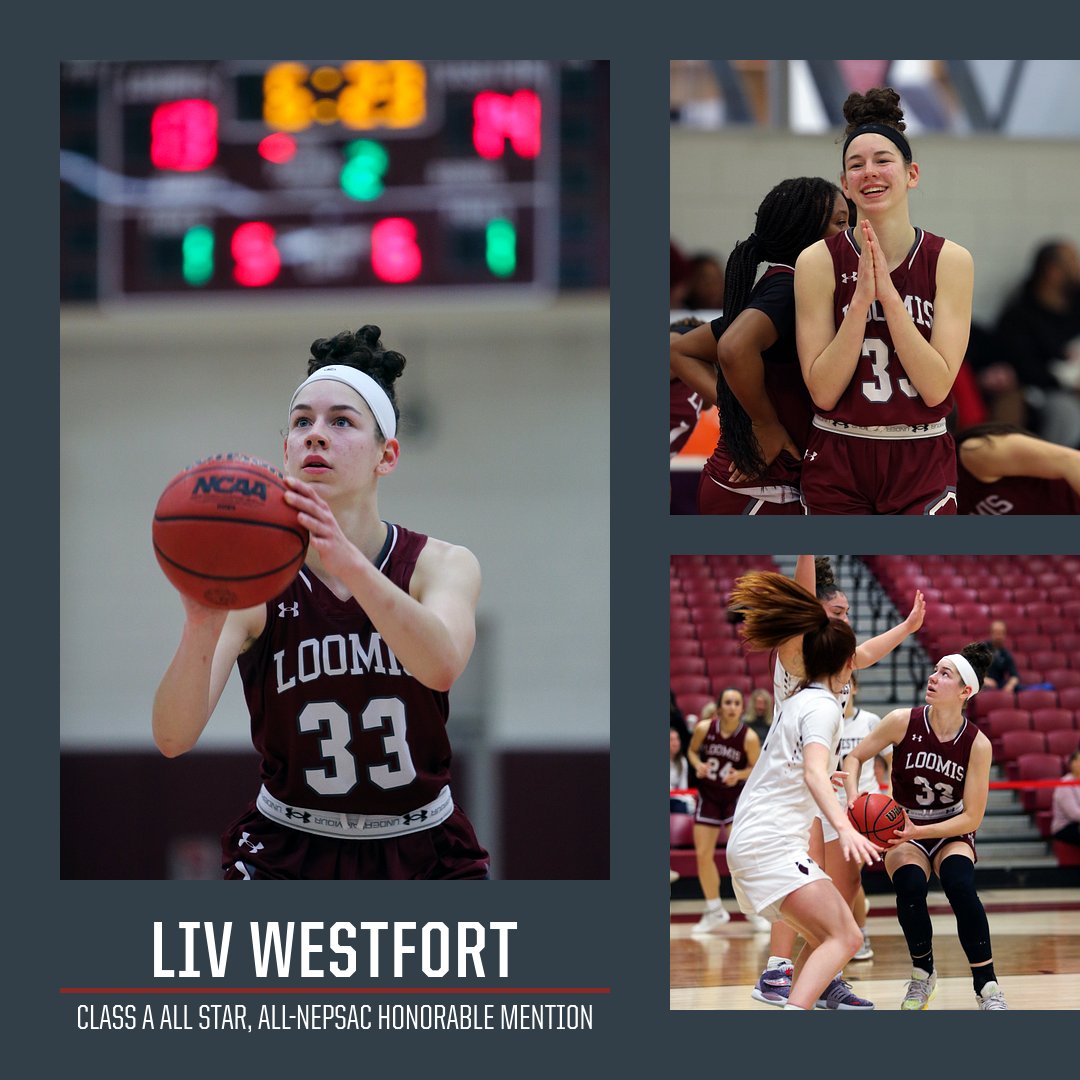 Today we congratulate Liv Westfort '25 on being named to the @nepsgbca Class A All-Star team and All-NEPSAC Honorable Mention list. This kid is bouncy! Led us in second-chance pts, deflections &amp; OREBs. Incredible teammate &amp; person. #hops @loomisathletics