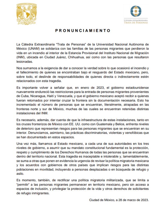 Sobre la #Tragedia en #CiudadJuárez