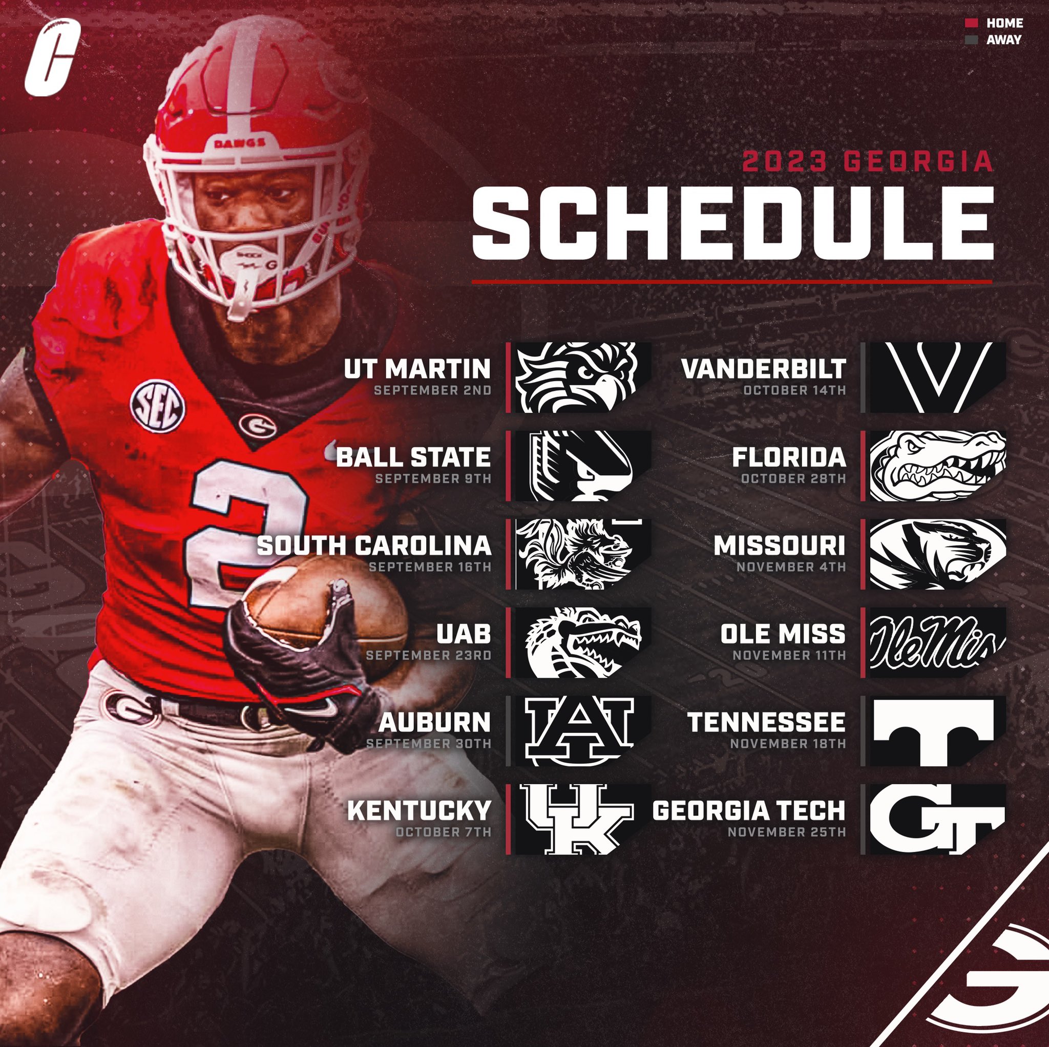 Georgia football schedule deals