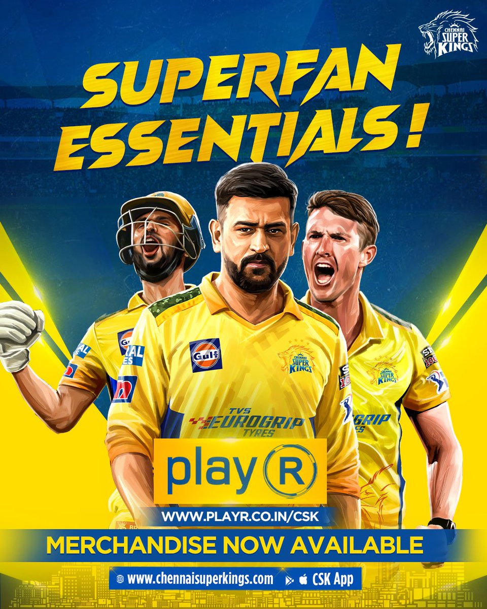 ChennaiIPL's tweet photo. Yellove is the colour of the season and it’s now on sale! 

Grab your jerseys and official merchandise on https://t.co/sskCFLm5CQ 

#WhistlePodu #Yellove 🦁💛 @playR_vip https://t.co/EXKMNKeZTI