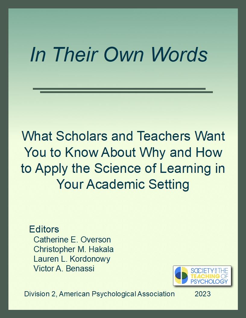 So proud to be part of this fantastic new resource for teachers on applying learning science to the classroom, and it's FREE for download from @teachpsych here: teachpsych.org/ebooks/itow