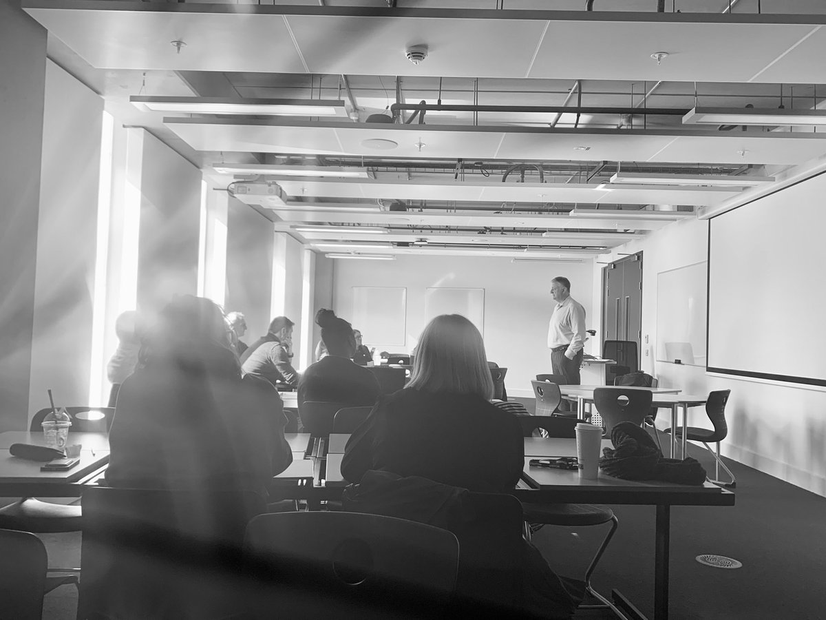 John Healy former MD <a href="/AllstateNI/">.</a> sharing his leadership story with <a href="/UlsterBizSchool/">Ulster University Business School</a> MBA class in 8 words. #leadershipunlearning #leadershiplearning