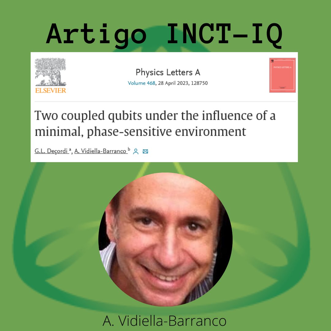 Confira o artigo de autoria do pesquisador do INCT-IQ Antônio Vidiella Barranco da Universidade Estadual de Campinas (UNICAMP), publicado na revista Physica A. Clique no link doi.org/10.1016/j.phys….