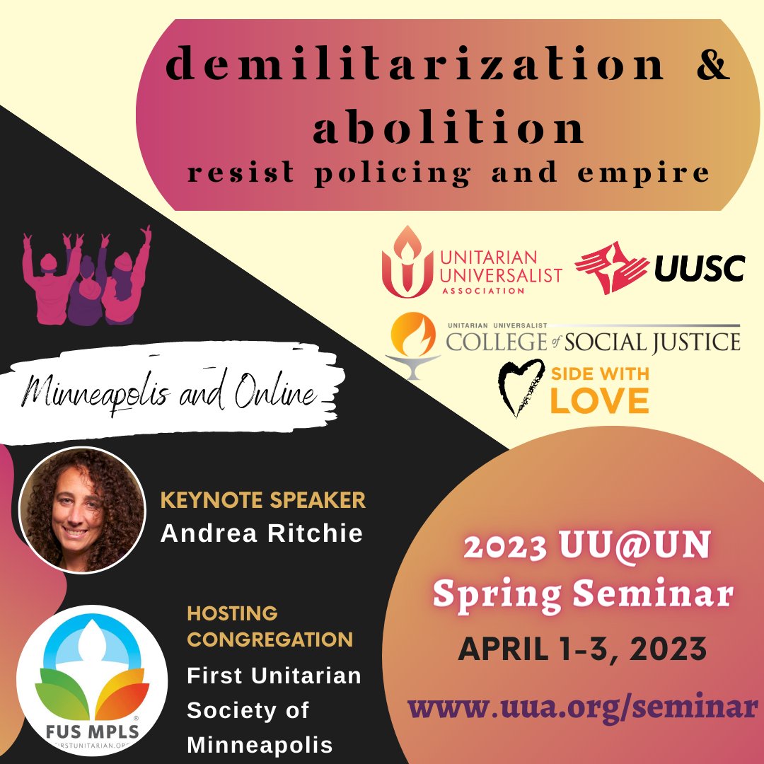 UUSC's tweet photo. "Excited for the 2023 Spring Seminar but unable to attend in person? We've got you covered! Register now to participate online via Zoom and connect with fellow activists worldwide. Let's work towards a better future together. #SocialChange #OnlineConnection #SpringSeminar https://t.co/rkCid8qzIs