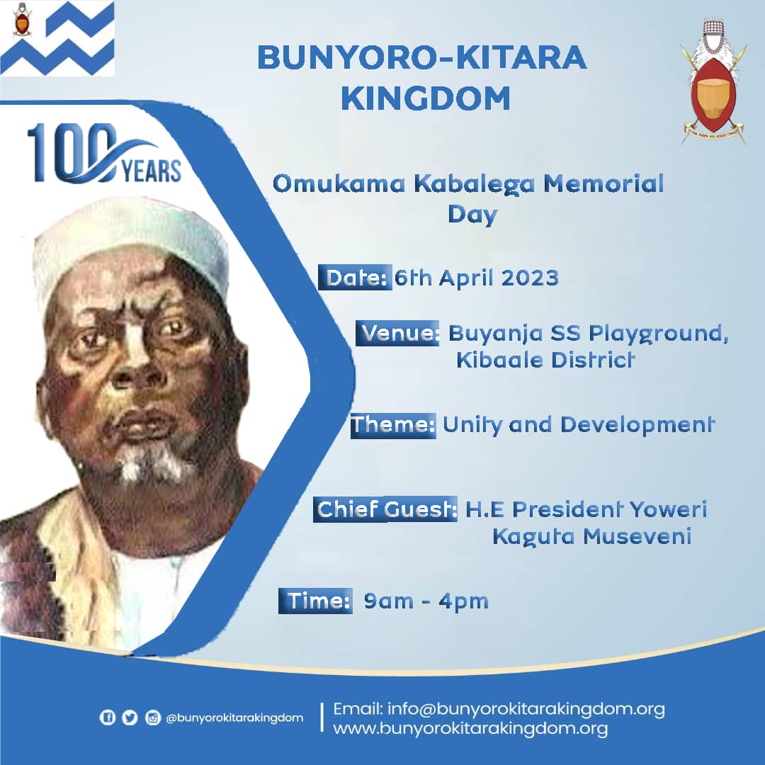 Preparations to commemorate Omukama Kabalega Day are underway.
<a href="/nextradio_ug/">Next Radio 106.1FM</a> 
<a href="/ugandarn/">Uganda Radio Network</a> 
<a href="/nbstv/">NBS Television</a> 
<a href="/ntvuganda/">NTV UGANDA</a> 
<a href="/ubctvuganda/">UBC UGANDA</a> 
<a href="/newvisionwire/">The New Vision</a> 
<a href="/KabalegaTv/">Kabalega TV</a> 
<a href="/KabalegaOldBoys/">KASSOBA</a> 
<a href="/Kabalegafndn/">Kabalega Foundation</a> 
<a href="/BarbaraKaija/">Barbara Kaija</a> 
@BalaamAteenyiDr
