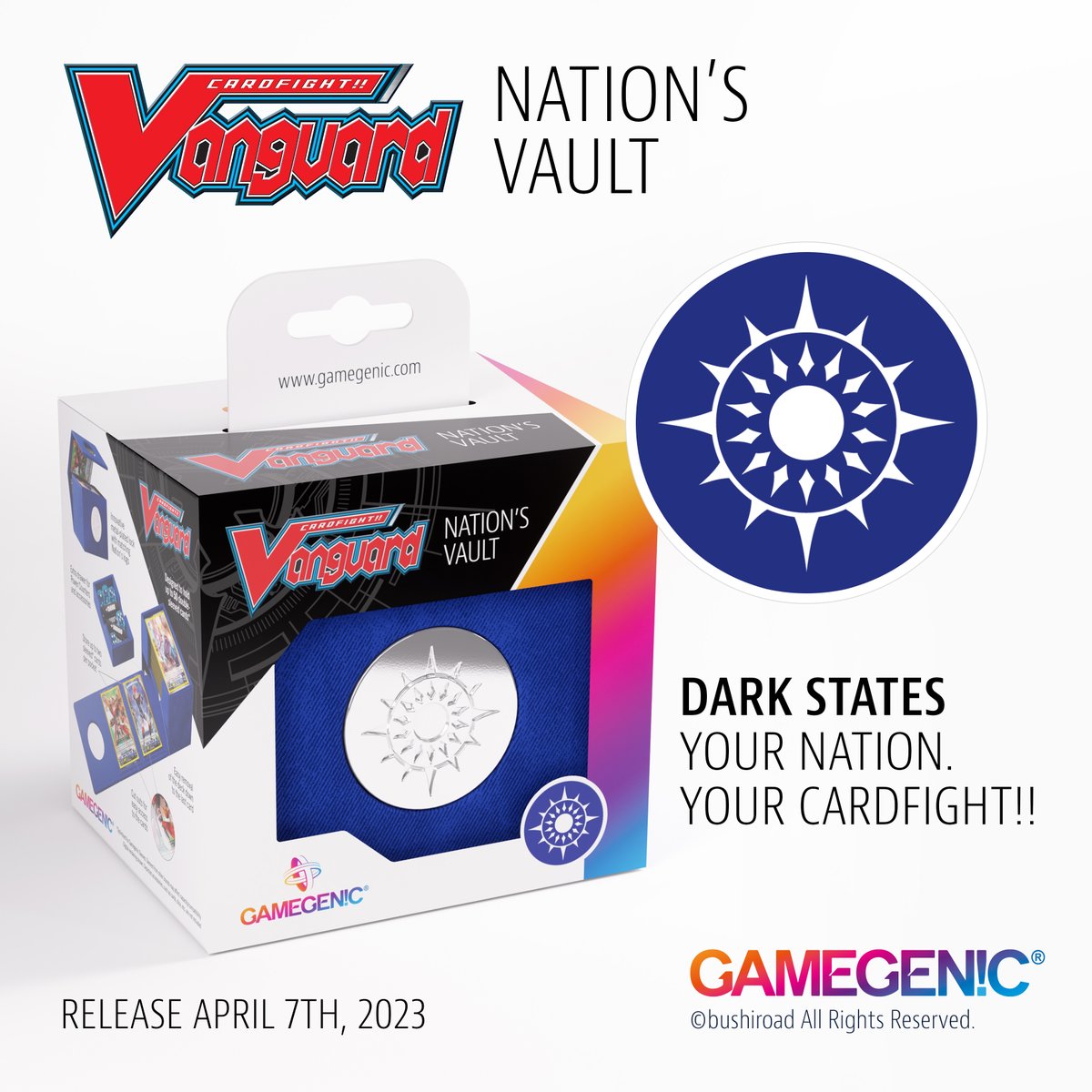 Gamegenic_'s tweet photo. YOUR NATION! YOUR CARDFIGHT!!
Our blue NATION'S VAULT represents the Dark States in Cardfight!! Vanguard! If you are part of this nation shrouded in everlasting darkness, this box is the perfect companion for you
βΉοΈ RELEASE: APRIL 7th, 2023
#gamegenic #nationsvault @cfvanguard_en https://t.co/zSBfbo9r9C