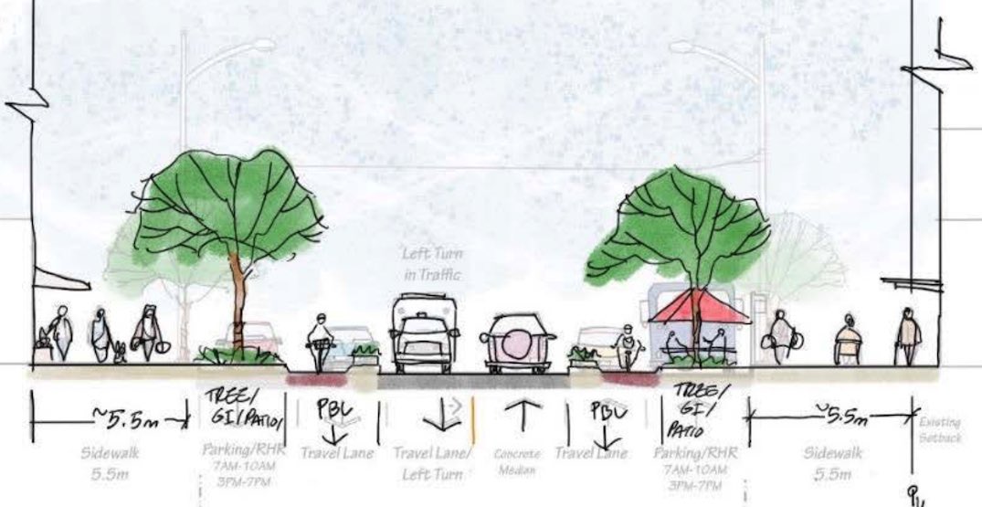 BrentToderian's tweet image. Today Vancouver City Council is hearing from speakers about whether the newly-built Broadway “great street” will include an “active transport lane” aka a safe, protected bike-lane. I support putting the lane in NOW, while the street is already torn up for the subway construction.