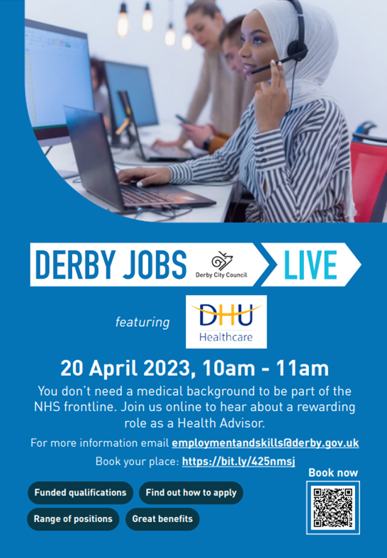 New #employment event from Derby Jobs <a href="/DerbyCC/">Derby City Council</a> 👇

Book your place here 👉 bit.ly/425nmsj
Want more information? ✉️employmentandskills@derby.gov.uk
 @DWPinStaffDerby <a href="/JCPJobsPlusMore/">JCP Jobs Plus More</a> <a href="/JobsEastMids/">East Midlands Jobs</a> <a href="/JobsDerbyshire1/">Jobs Derbyshire</a>