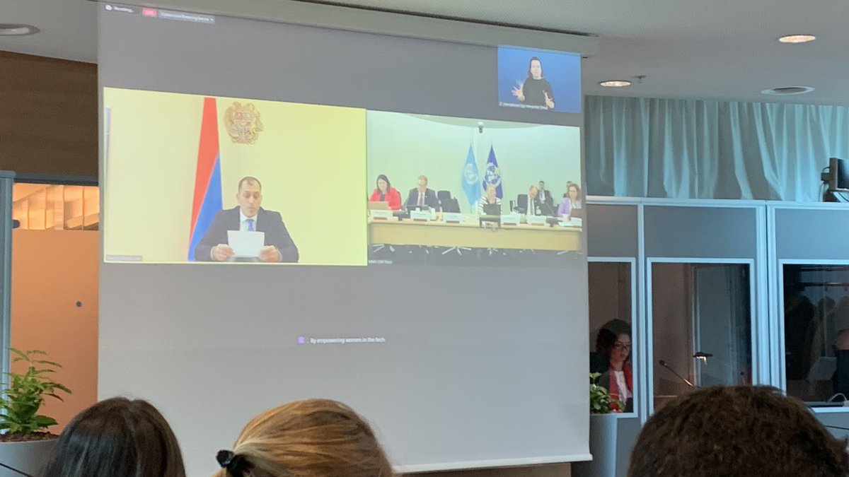 #Armenia is the only CIS country to achieve universal Internet access ahead of schedule and ensure gender parity in usage. H.E. Mr. Gevorg Mantashyan,First Deputy Minister of HTI shared Armenia’s achievement at roundtable in Geneva #GenerationEqualityForum. #digitaldevelopment