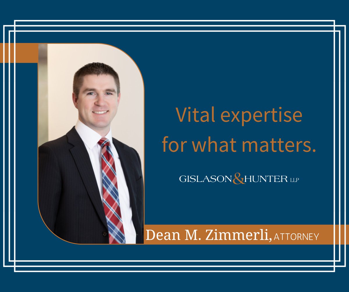 Gislason_Hunter's tweet photo. Attorney Dean Zimmerli's practice focuses on civil litigation related to agriculture, drainage and water rights, environmental regulation, banking and finance, commercial disputes and general litigation. https://t.co/PUbzFmStT4 #VitalExpertise https://t.co/FLZkSuMp3p