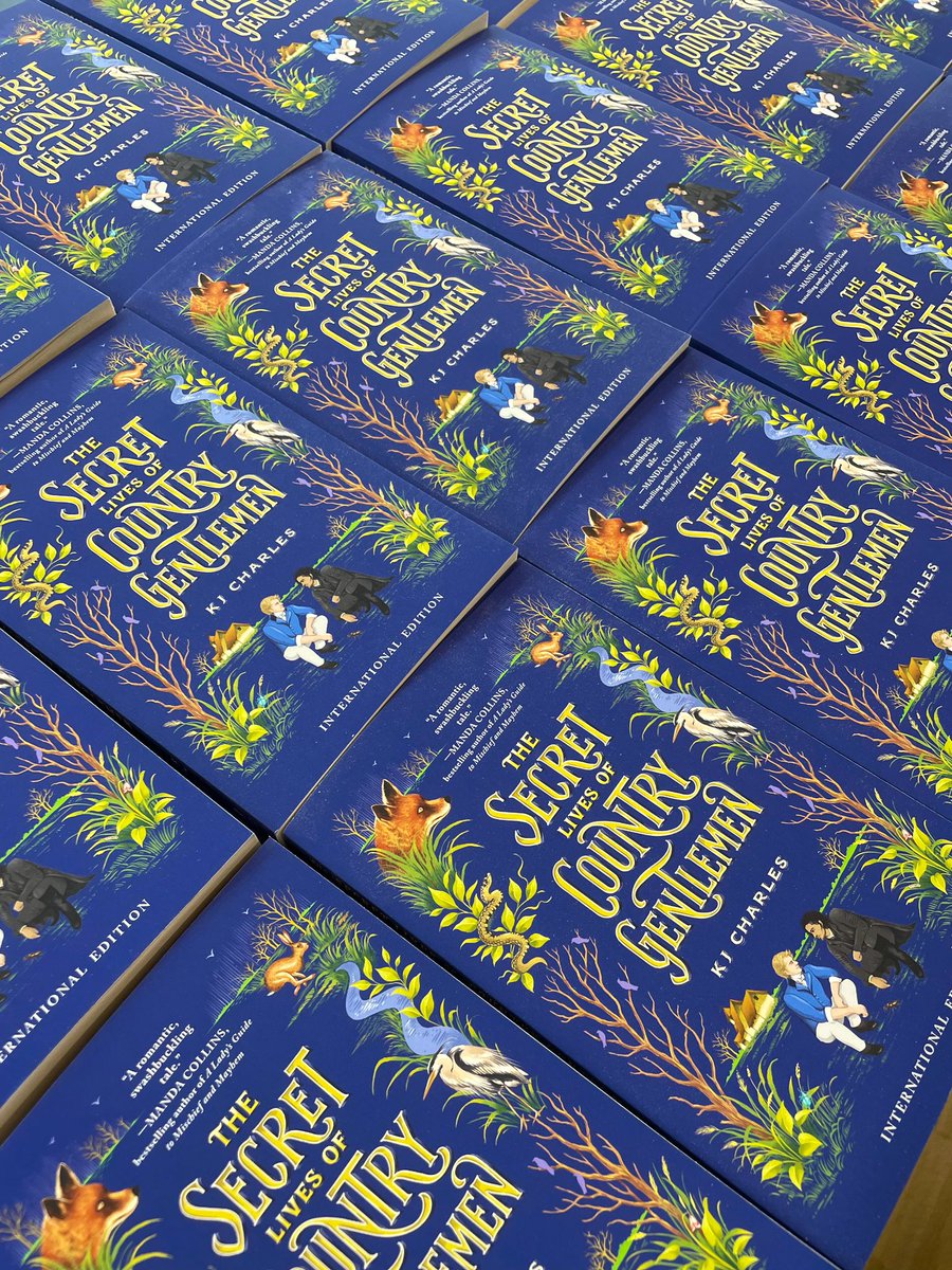 We've had the wonderful <a href="/kj_charles/">@kj_charles</a> in our office signing hundreds of copies of The Secret Lives of Country Gentlemen today! How stunning do they look together 🌿💙🪲