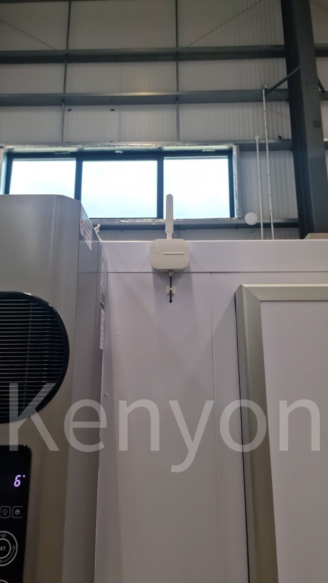 wjkenyon's tweet photo. Temperature data logging device being installed for our clients in Manchester on the Kenyon Coldroom. These are expensive but one of the best there is. This will work over the internet and BMS. Kenyon solving the problem with the right product. #refrigeration #modularcoldrooms https://t.co/Qx2ycZZ5kq
