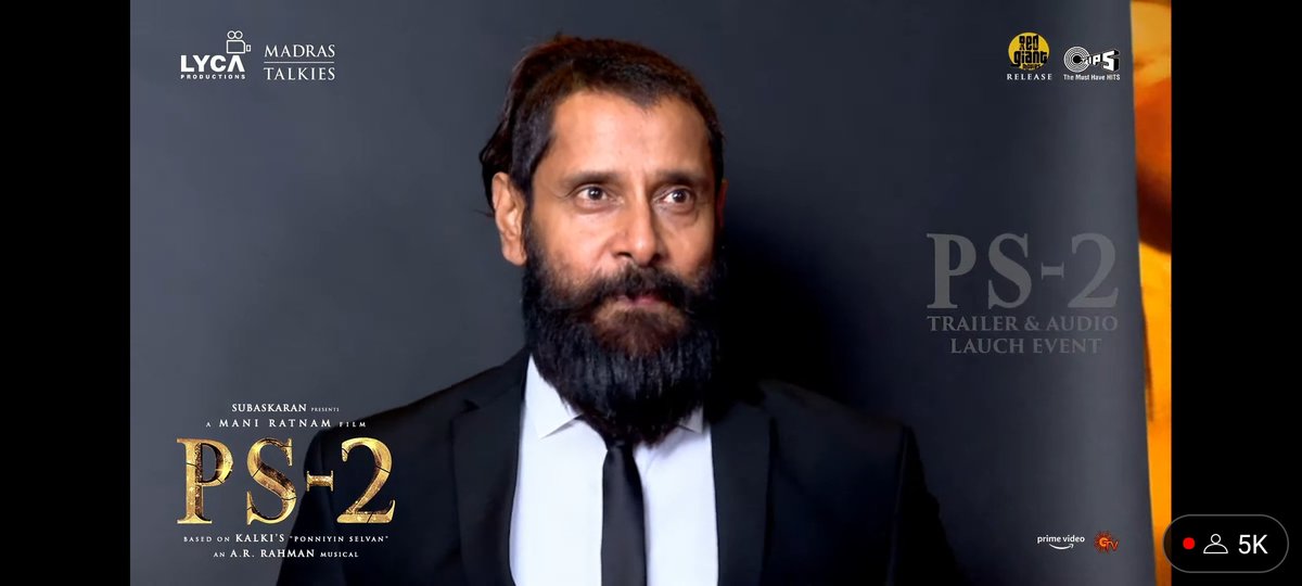 #PonniyinSelvan2 Audio Launch⭐

#ChiyaanVikram aka #AdithaKarikalan 
This Man is Best in LOOK😎🔥