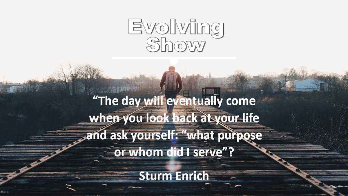 AHumanCommunity's tweet image. “The day will eventually come when you look back at your life and ask yourself: “what purpose or whom did I serve?” Sturm Enrich tinyurl.com/4ajvrzek #HowToOvercomeFear #EvolvingShowPodcast