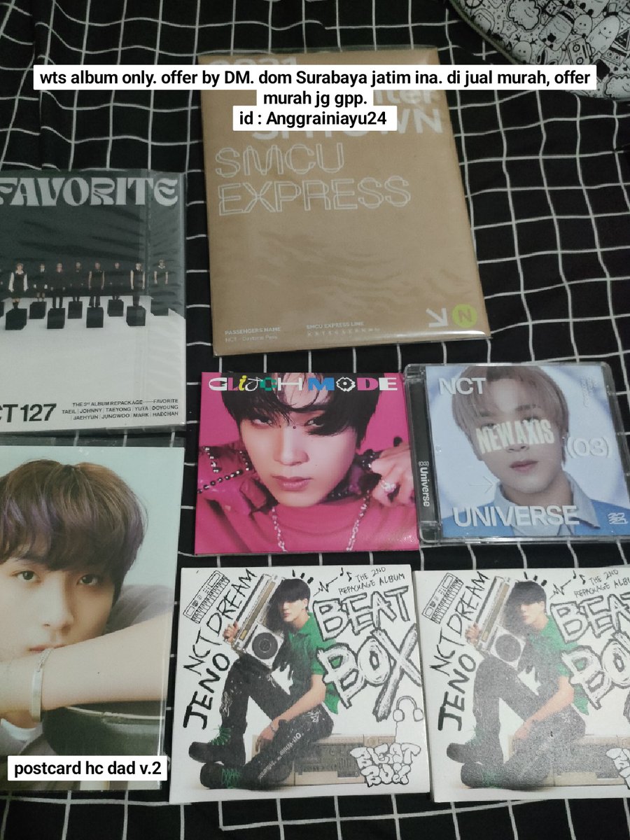 prampram6623's tweet photo. Wts album only, di jual murah, offer aja langsung by dm.
Msh pada goodcon
Dom Surabaya, jatim ina.
No hnr &amp; sensitif buyer
Tg album only digipack nct dream 127 ready ina haechan jeno Nct 양도 wts wtt wto https://t.co/Gm9a4jKdli