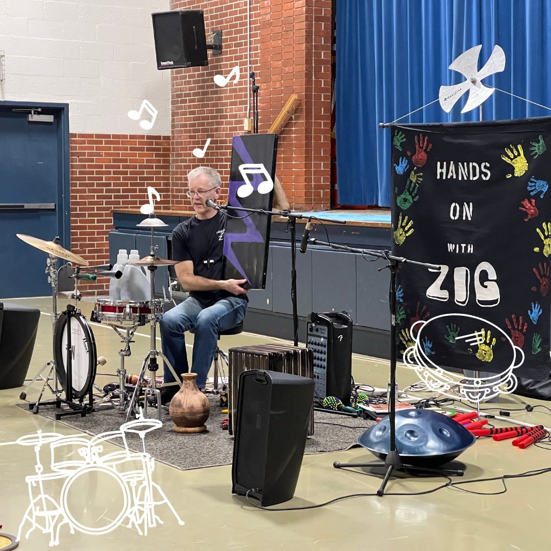 <a href="/KCS_Jefferson/">Jefferson Elementary</a> had cool interactive musical experience for students - Zig's Musical Journey w/ Cross-Curricular Connections. 🎵 Zig sang in several languages &amp; played various percussion instruments. Students performed a vocal &amp; instrumental ostinato accompanied w/ Zig's drums.🥁