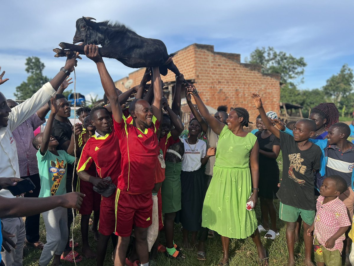 action4hU's tweet photo. Our sports gala winners walked away with a goat and balls for football and netball. Male engagement and support during these Women’s Day sports events is crucial and allows the women to participate even more. #EmbraceEquity https://t.co/5lBR089McD