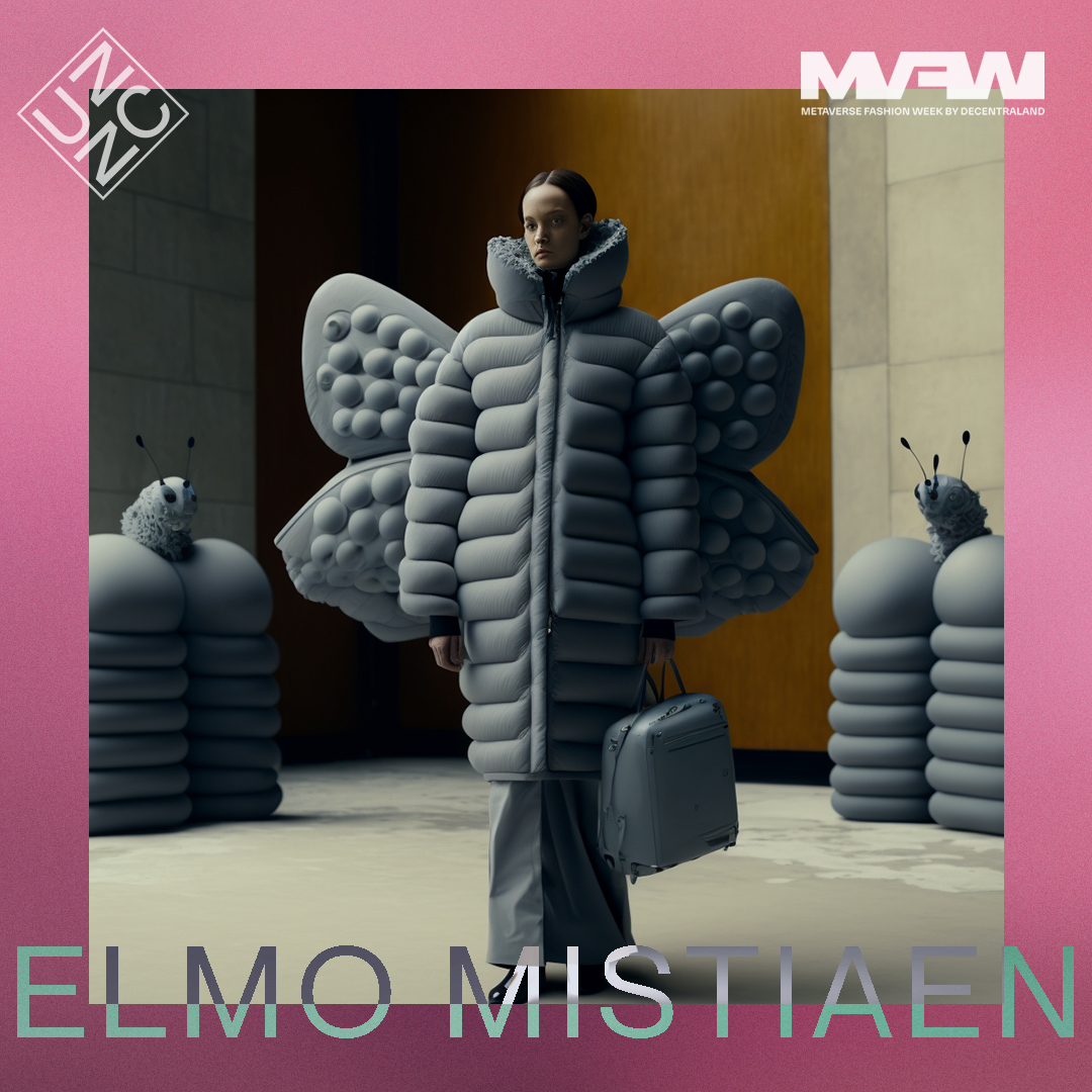 nuncsociety's tweet photo. Presenting Elmo Mistiaen, author of now-iconic AI designs. Pleasure to feature his work in the show. #mvfw2023 https://t.co/WvVxYcZjcj