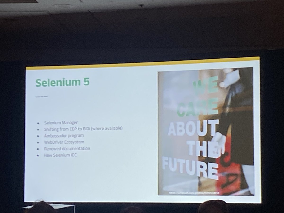 DarkArtsWizard's tweet image. #SeleniumConf 
Look what’s coming in Selenium 5!