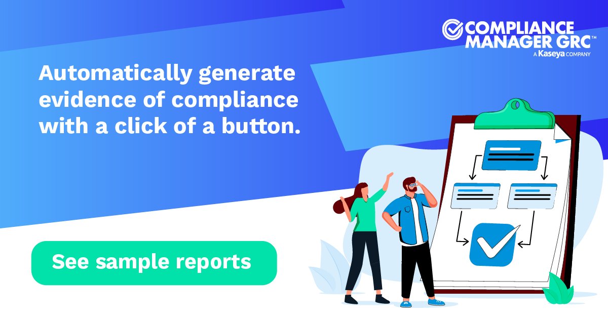 CM_GRC's tweet photo. Automatically generate a dynamic set of evidence of compliance for every standard and security program you have.
See all of our sample reports here: https://t.co/MPz9Qvo36v
#compliance #complianceservices #reports #samplereports https://t.co/a2LpsAhzF8