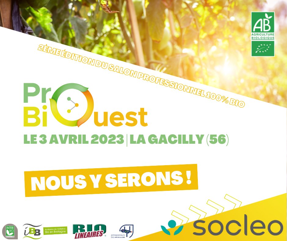 La semaine prochaine, Chloé et Anne auront le plaisir de vous retrouver à La Gacilly, dans le #Morbihan pour le salon #PROBIOOuest. Retrouvez-les lundi 3 avril de 9h à 18h au Centre Artémisia et venez échanger sur vos #projets en #circuitscourts autour d'un #café.