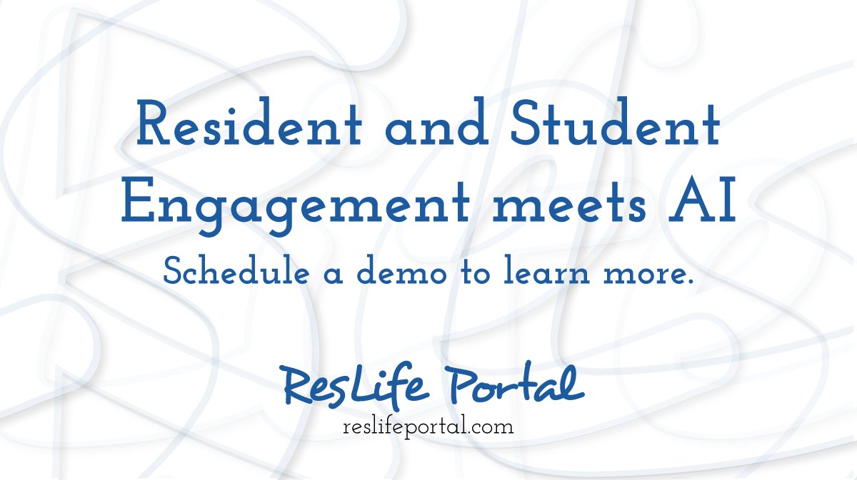 Resident and Student Engagement meets AI. Schedule a demo to learn more reslifeportal.com #reslife #reslifeai #residencelife #reslifeengage #residentengagement #residentexperience #highered #studenthousing #campushousing #residenceeduation #sachat #sapro #residentiallife