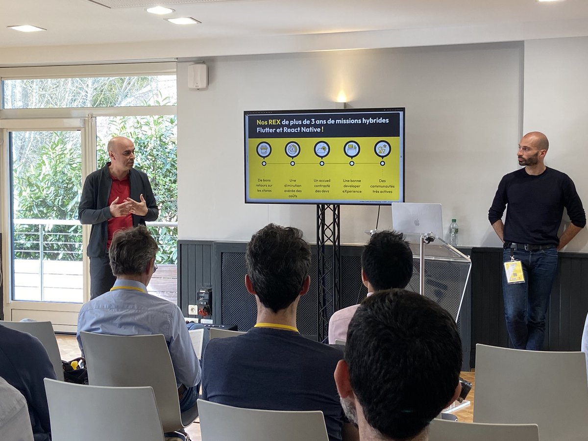 Une seule base de #code pour tous vos #fronts : chimère ou réalité ?
Nicolas Laurent et <a href="/g_adgeg/">gabrielck</a> de l’équipe Mob <a href="/OCTOTechnology/">OCTO Technology</a> 
ont partagé le potentiel des solutions cross-platform pour rationaliser et optimiser le build &amp; run d’#apps mobiles &amp; web 🦆 #laduckconf