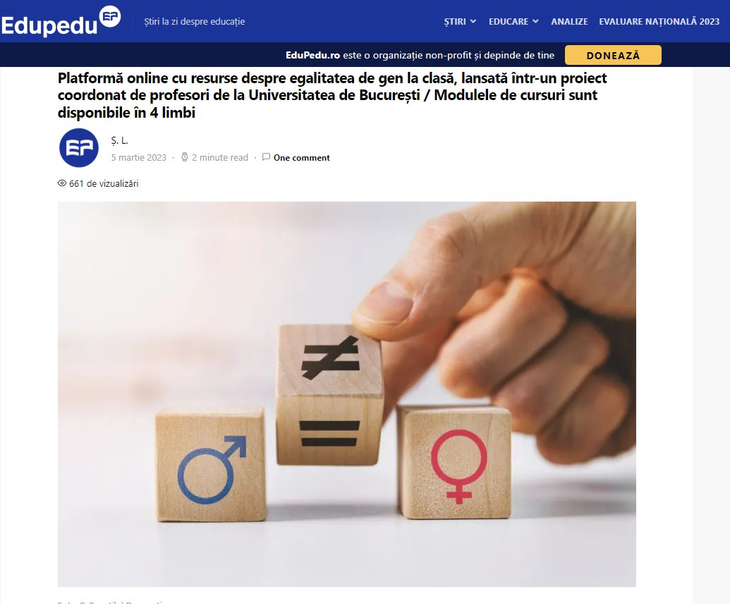#GoodNews🎉We are part of the European partnership pushing forward the T-Shirt project. We are happy to share that our initiative was highlighted on the <a href="/Edupedu_ro/">Edupedu</a>  website as an example of good practice.🤩👩🏼‍🏫

🤓Read the full article here: 
tinyurl.com/y7jaa7fm