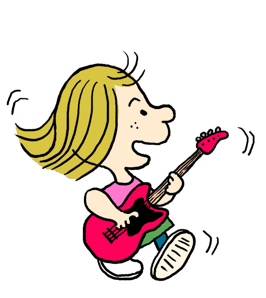 instrument solo guitar 1girl blonde hair white background simple background  illustration images