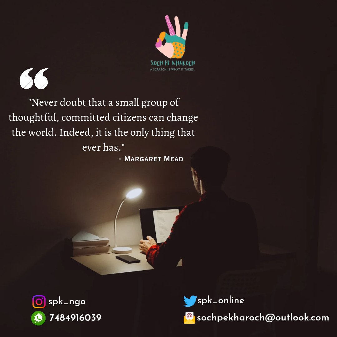 spk_psy's tweet photo. #SochpekharochNGO believes in #collectiveaction and #individualcommitment for a #positiveimpact on #society. Join our #mission to create #change by #volunteering, #donating or #spreadingtheword. Together, let's make a #betterworld. #NGO #thoughtoftheday #facts #factsdaily https://t.co/70WEjx3TR7