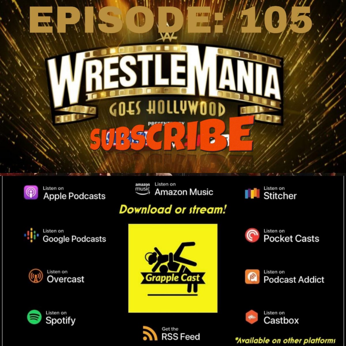 EPISODE 105
#wrestlemania    #predictions and #halloffame preview!

SUBSCRIBE, STREAM AND DOWNLOAD TODAY;

open.spotify.com/episode/01Z1qq…

#wwe #wweraw    #smackdown    #aew #aewdynamite #aewrampage #wrestling #wrestlingcommunity #wrestlingpodcast #podcast #reigns #rhodes