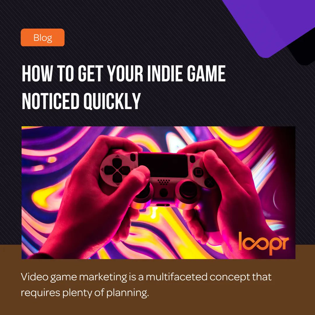 LooprMarketing's tweet photo. Once you’ve released your indie video game, you’re left with one of the most challenging aspects of post-launch – getting it seen. So, how can you get your indie game noticed quickly?

Learn more here: https://t.co/nfmYR94EV9 

🥽 Let's Work Together! 

#loopr #digitalmarketing https://t.co/zpjVtCyWVJ