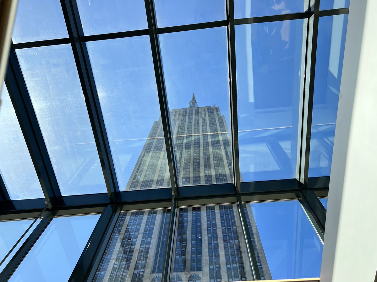 berthacoombs's tweet photo. The view from the atrium at ⁦@amazon⁩’s NYC offices.  Kicking of ⁦@cnbcevents⁩ #HealthyReturns in a couple of minutes.  Looking forward to talking to ⁦Dr. ⁦@nworahayogu⁩ CMO of Amazon Clinic. https://t.co/Bi7jIKZ62E