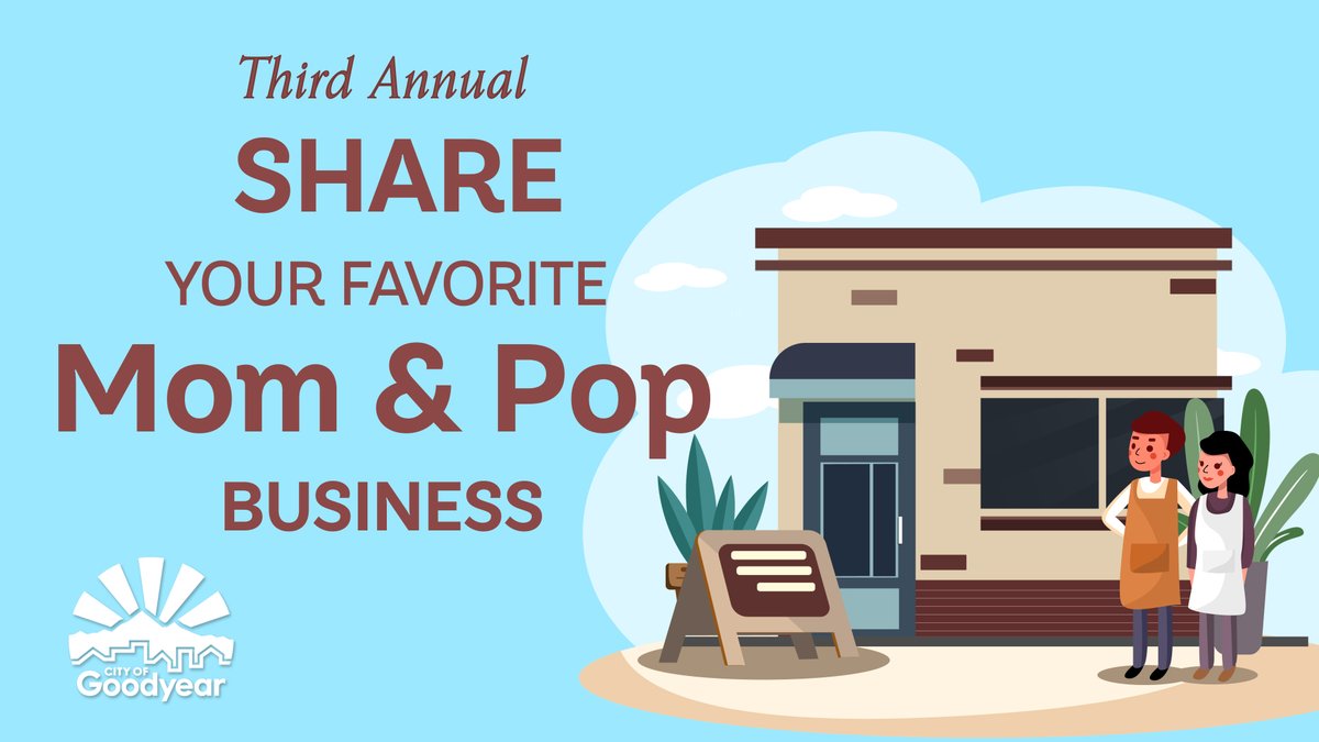 Share your #1 favorite mom and pop shop in #GoodyearAZ. The one with the most shout-outs in the comments will be featured by the city!
Only one business per person. Share your pick by Wednesday, April 5.
#SWValleyShops #MomPopBusinessOwnersDay #momandpopshop #westvalleyAZ…