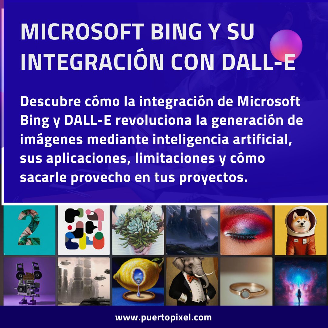 puertopixel's tweet photo. Ahora #MicrosoftBing y #DALL-E están integrados, permitiéndote generar imágenes con #IA 🤖🎨 Lee más sobre esta colaboración en nuestro último artículo. #AI #InteligenciaArtificial #ChatGPT 

👉https://t.co/xpDcqQbDOp https://t.co/VXGdcRtcgw