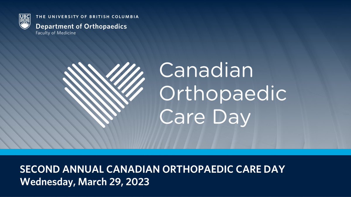 Today marks the second annual Canadian Orthopaedic Care Day. We wish to raise awareness and celebrate Orthopaedic care teams and their dedication to outstanding patient-centered care both locally and globally. #CdnOrthoDay, #OrthoCareCanada #LiveLifePainFree @cdnorthoassoc