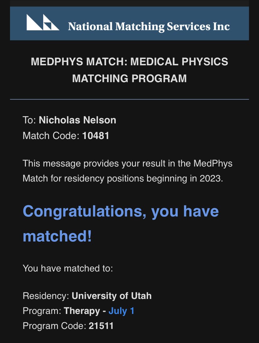 What a morning! Honored to have matched with @UofURadOnc!! So excited to learn and work with such a great group for my residency training 🙌😁