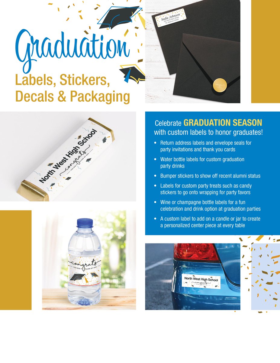 NovaCustomPrint's tweet image. Celebrate grads with customized labels, stickers, decals and packaging for their big day. Graduation season is coming up!
#schoolstickers #graduationlabels
novacustomlabelprinting.com