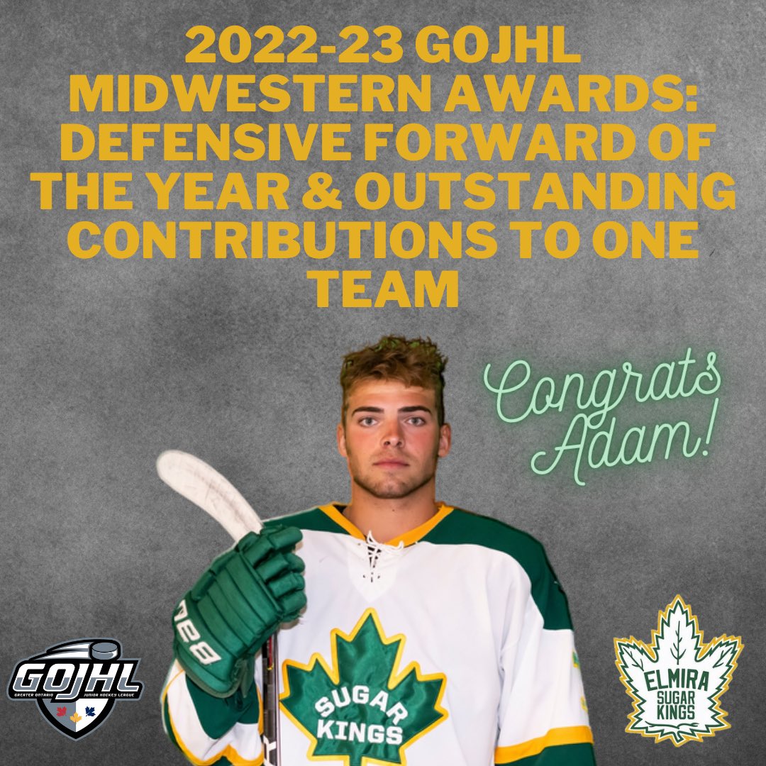 SugarKings's tweet photo. Congratulations to our captain Adam Grein for being this years midwestern conference winner for the Joe Veroni Memorial Award and the Leroy James Memorial Trophy! Well done Adam! https://t.co/of74L2OYyb
