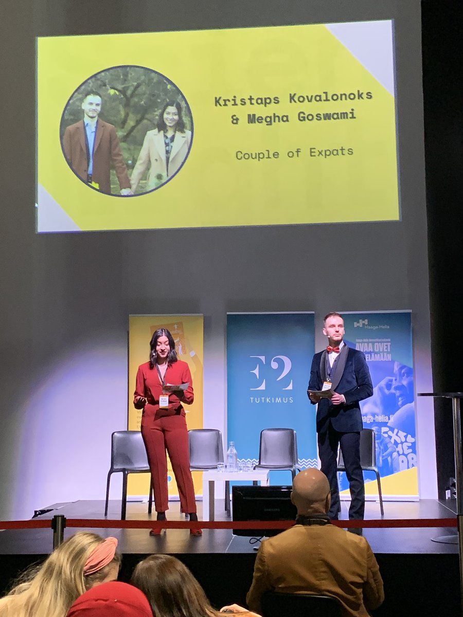 Excited to kick off this event with Megha Goswami &amp; Kristaps Kovaļonoks, aka the Couple of Expats!🚀 
 
With their firsthand experience of integrating into Finnish society, we're sure to gain valuable insights. 
 
Tickets still sold at the door - join us: sciencenightlive.com