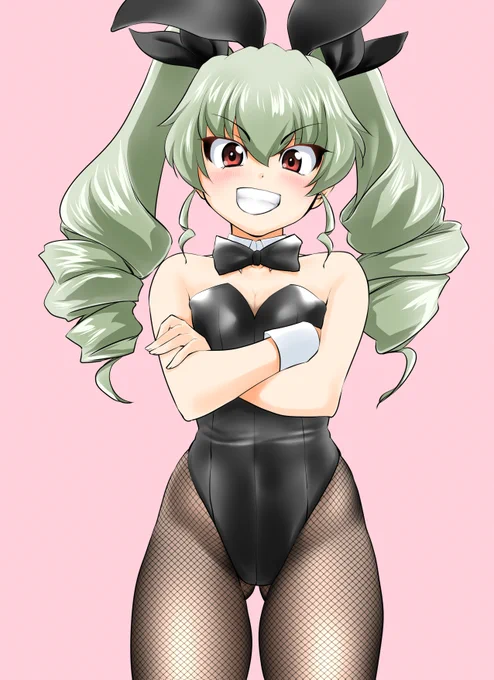 バニーガールアンチョビさんを描きました。僕のガルパン最推しさんですアンツィオ高校はイイゾ(*'ω`)b#ガルパン #アンチョビ 