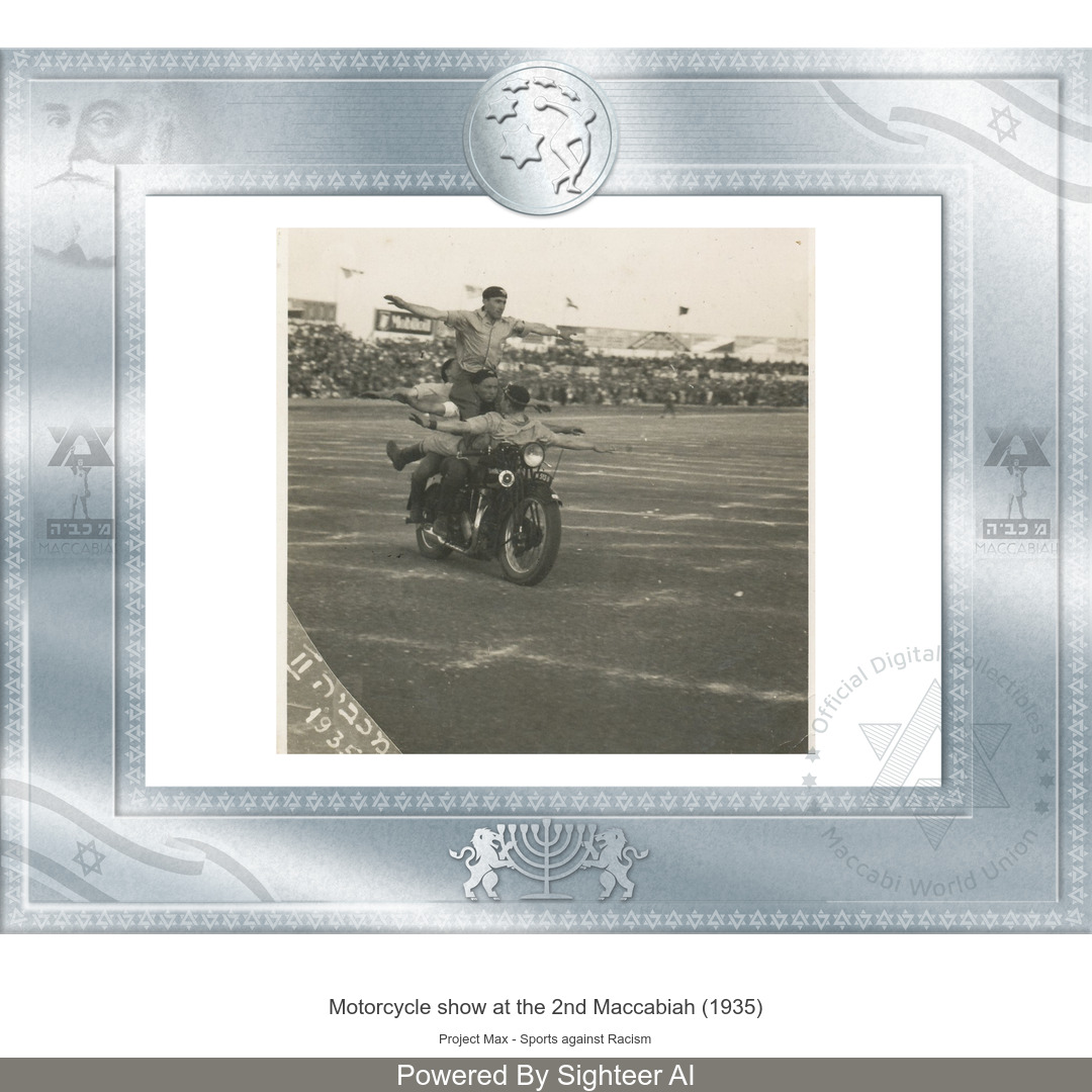CarlosOF01's tweet photo. Motorcycles were a strong theme of the 1st and 2nd Maccabiah games - from touring Europe to promote the event to conducting stunts in the opening ceremony #Diversity #NFT #Max https://t.co/vpQxFBDzeL