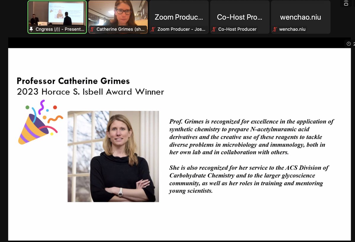 Catherine L Grimes (@clgrimeslab) on Twitter photo Jersey girl/now <a href="/ChemistryUD/">UD Chemistry & Biochemistry</a> Thanks <a href="/acs_carb/">ACS_CARB</a> for patching me in to the awards banquet last night and our lab’s 2023 Isbell lecture today. ❤️ the hybrid <a href="/AmerChemSociety/">American Chemical Society</a> (esp. when u COVID). Was able to engage with the amazing @LabKohler <a href="/glycoworld/">Alexei Demchenko, PhD (he/him)</a> <a href="/glyco_pm/">GlycoPM</a>. Very Grateful!! Jersey girl/now <a href="/ChemistryUD/">UD Chemistry & Biochemistry</a> Thanks <a href="/acs_carb/">ACS_CARB</a> for patching me in to the awards banquet last night and our lab’s 2023 Isbell lecture today. ❤️ the hybrid <a href="/AmerChemSociety/">American Chemical Society</a> (esp. when u COVID). Was able to engage with the amazing @LabKohler <a href="/glycoworld/">Alexei Demchenko, PhD (he/him)</a> <a href="/glyco_pm/">GlycoPM</a>. Very Grateful!!