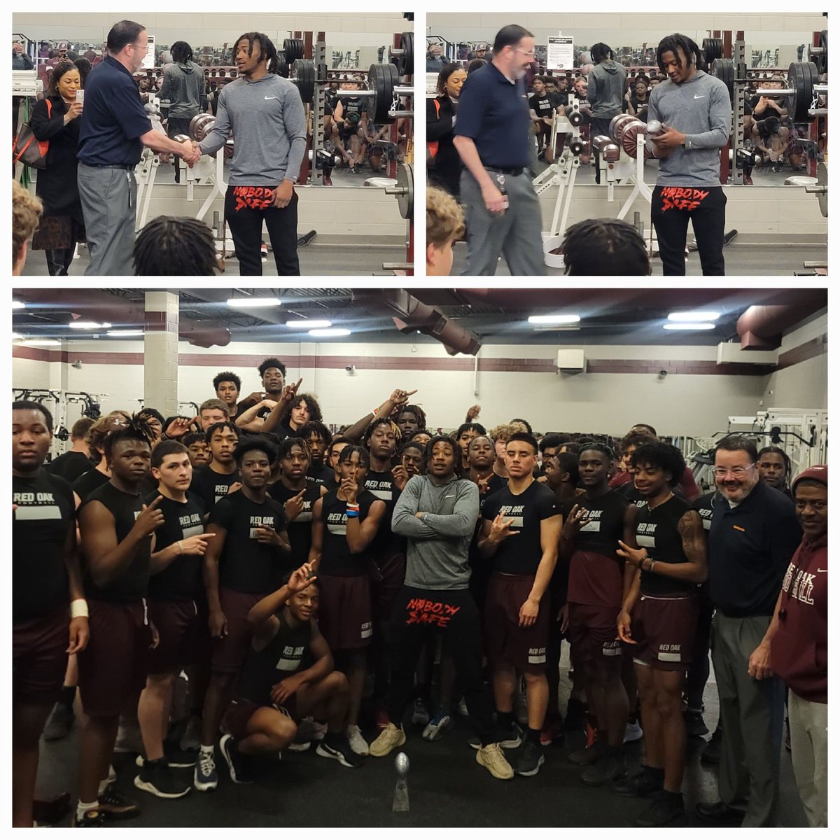 rohawksfootball's tweet photo. Congratulations to Warren Roberson, who was officially presented with his 2022 season @WhataSuperTeam designation this morning with his teammates! #GoHawks https://t.co/x77UA6oYWN