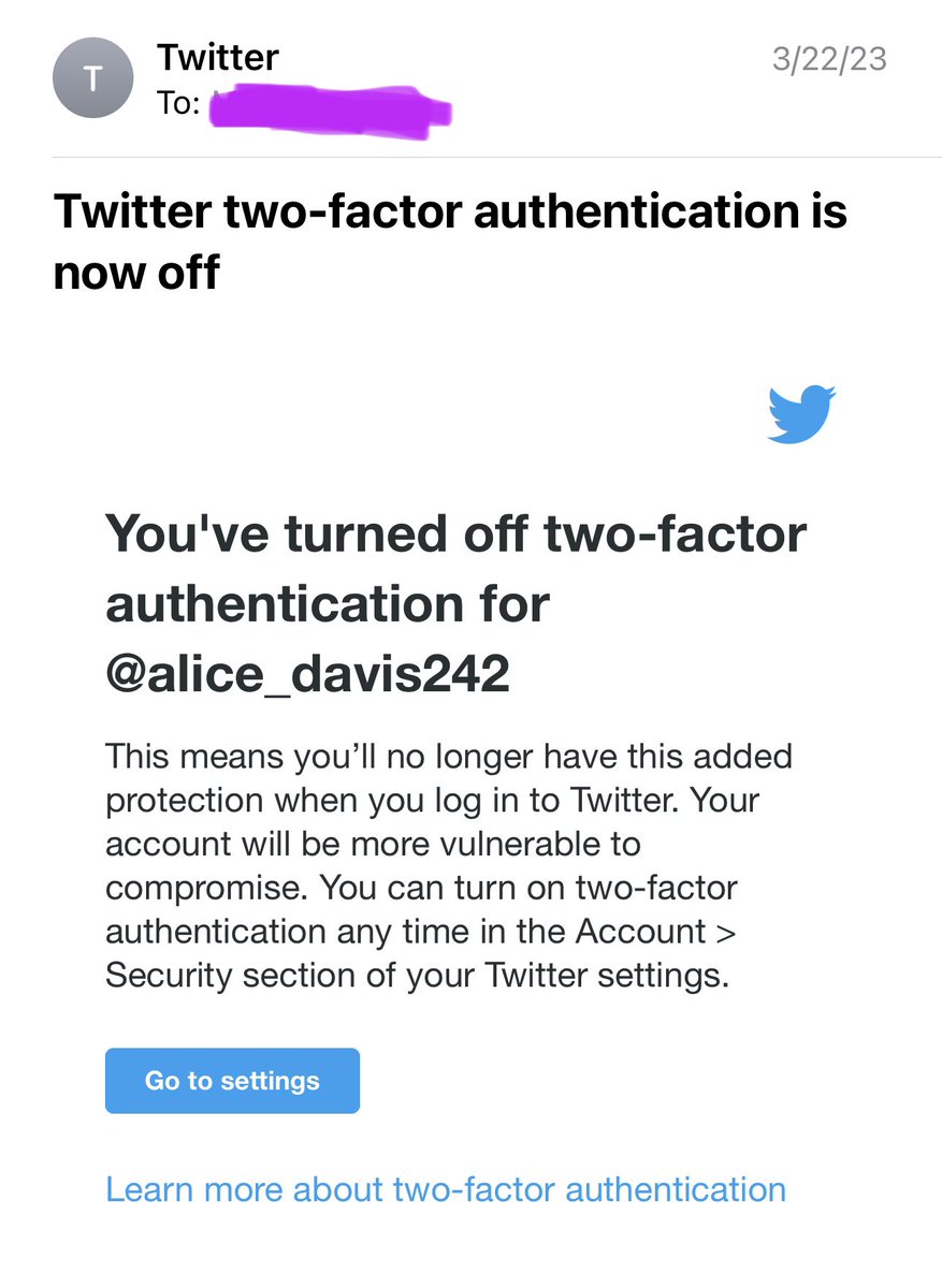alice_davis242's tweet image. hmmm except I never did that… you did that for me because apparently cyber security is only for el*on stans who are willing to pay $8 a month… #newtwittersucks