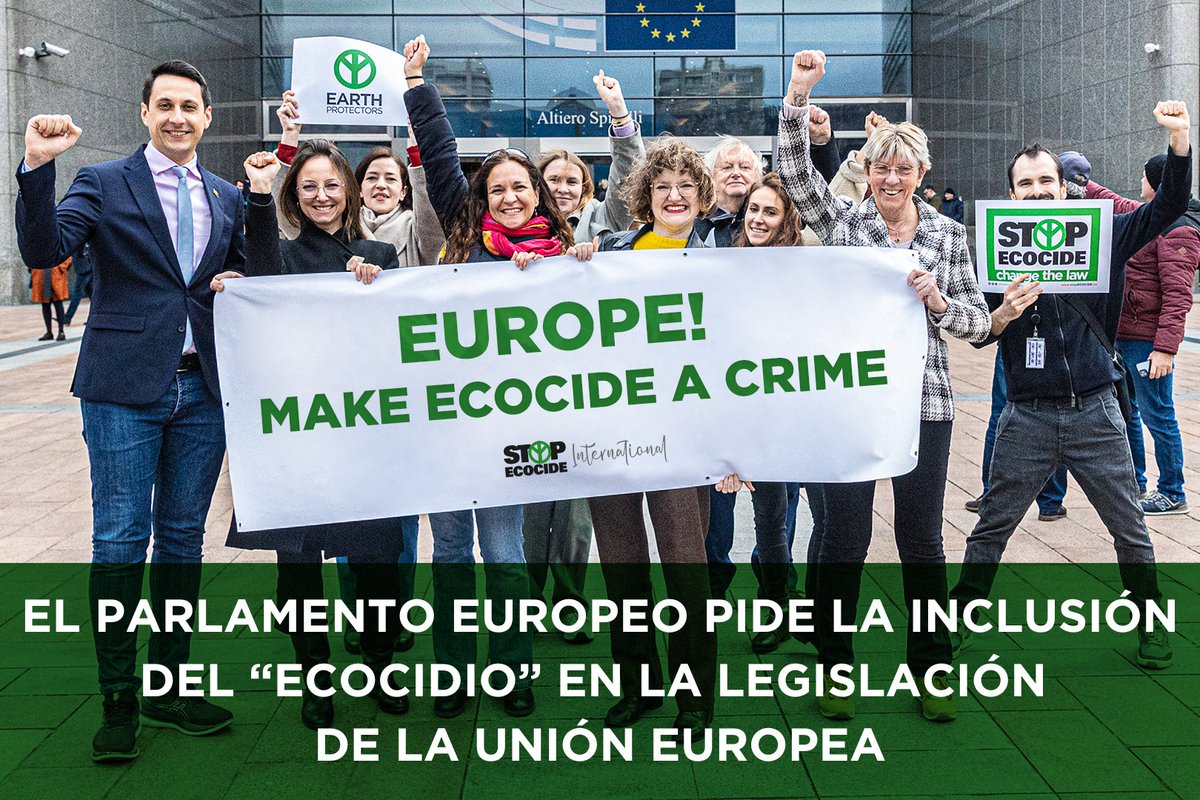 StopEcocidioOf's tweet image. 📢¡ÚLTIMA HORA!📢

¡El #Parlamento de la UE acaba de anunciar su apoyo a la inclusión del "#ecocidio" en la directiva de delitos ambientales!

El Objetivo: acabar con la impunidad de los delincuentes

Ahora: ¡a convencer a los Estados miembros de la UE!

🔗stopecocidio.org/press-releases…