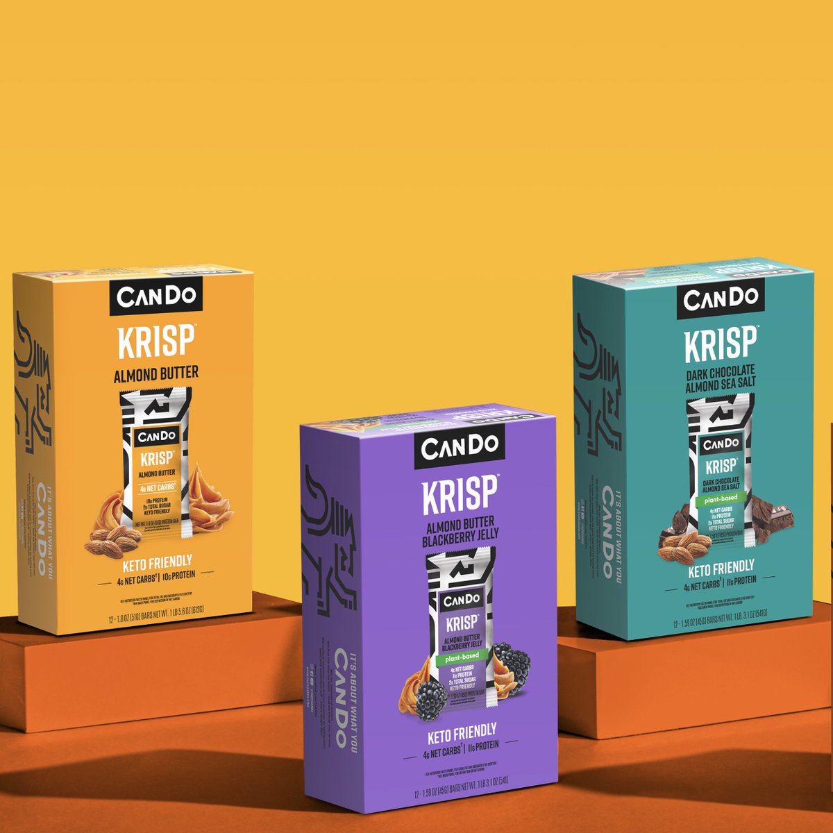 TasteCando's tweet photo. Introducing the new MVP of your snack drawer! ⭐ 

We've elevated our packaging to put more emphasis on the KRISP - same taste and texture included! 😍 

--
#cando #candokrisp #ketosnacks #ketobars #ketomeals #ketoaf #ketogeniclifestyle #ketofriendly #ketomeals #ketojourney https://t.co/I2oub5pk3m