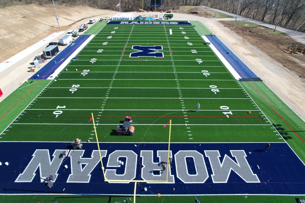 AstroTurfUSA's tweet photo. Great to see the progress at the new Morgan Local School District football stadium in McConnelsville, Ohio. 

Home of the Morgan High School football team, we can't wait to see the Raiders in action on the new turf.

#AstroTurf #OnOurTurf #Ohio #football #HSFB 
@Morganraiderad1 @CoachBowman23